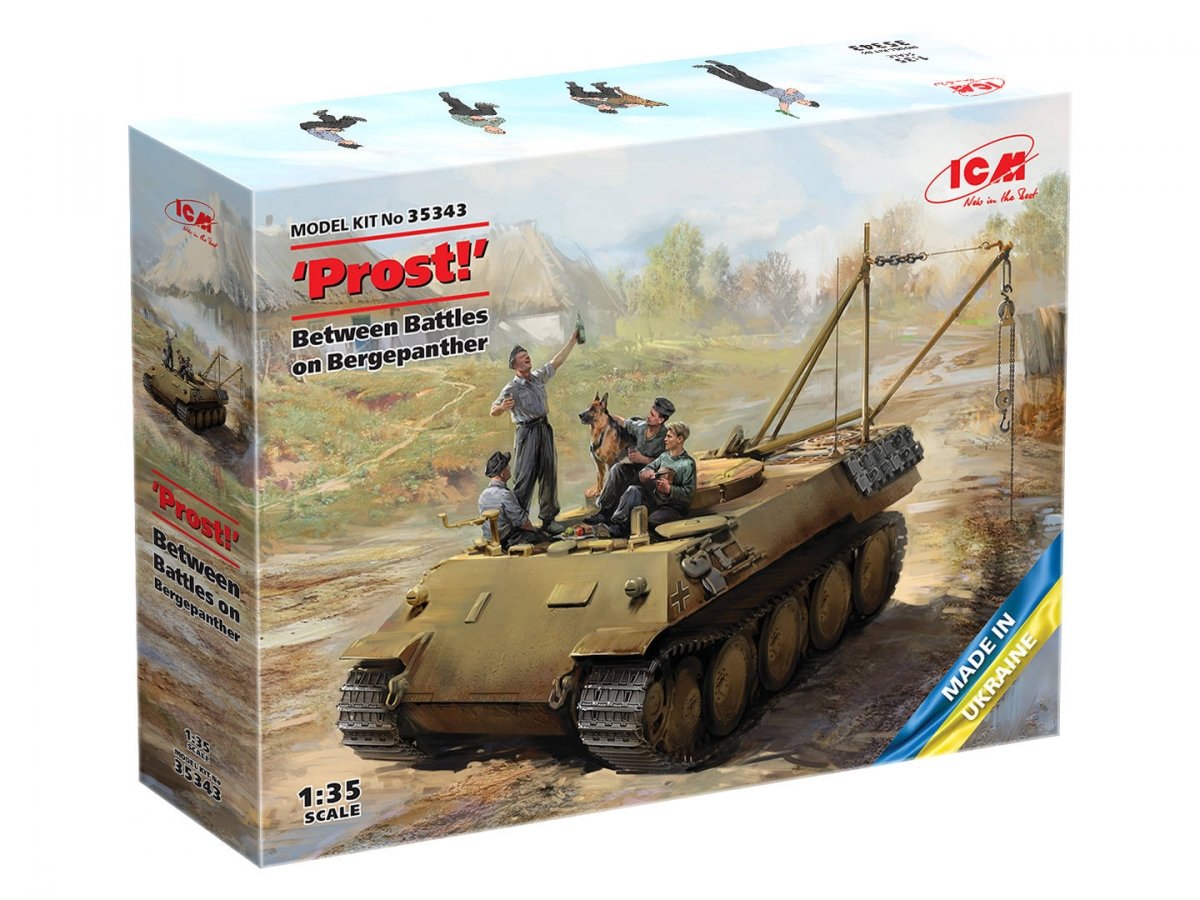 ICM 35343 Prost ! Entre deux batailles sur Bergepanther, tankistes allemands de la Seconde Guerre mondiale avec Bergepanther, échelle 1/35 – image 2