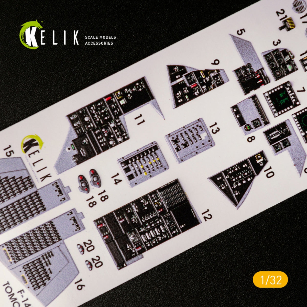KELIK K32014 F-14D SUPER TOMCAT - INTERIOR 3D DECAL FOR TRUMPETER KIT 1/32 – immagine 3