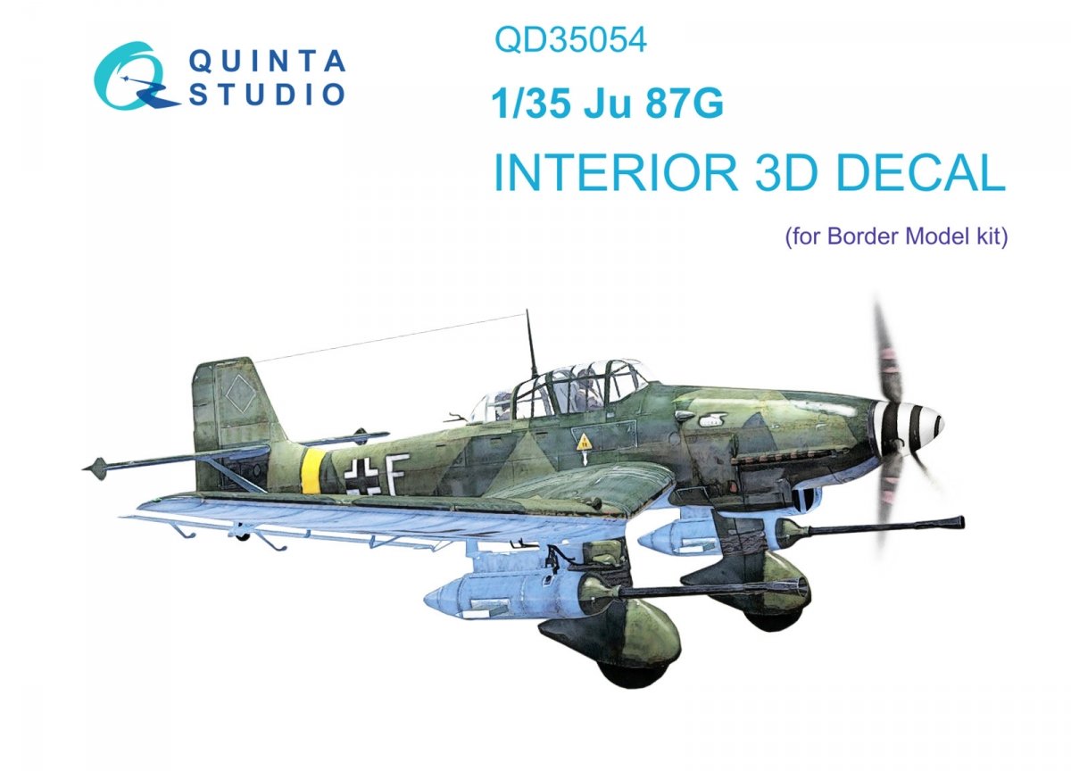 Quinta Studio QD35054 Ju 87G 3D-Printed & coloured Interior on decal paper ( Border Model ) 1/35