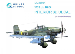 Quinta Studio QD35054 Ju 87G 3D-Printed &amp;amp; colored Interior on decal paper ( Border Model ) 1/35