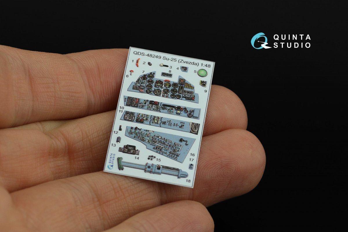 Quinta Studio QDS-48249 Su-25 3D-Printed &amp;amp; colored Interior on decal paper (Zvezda) 1/48 – immagine 8