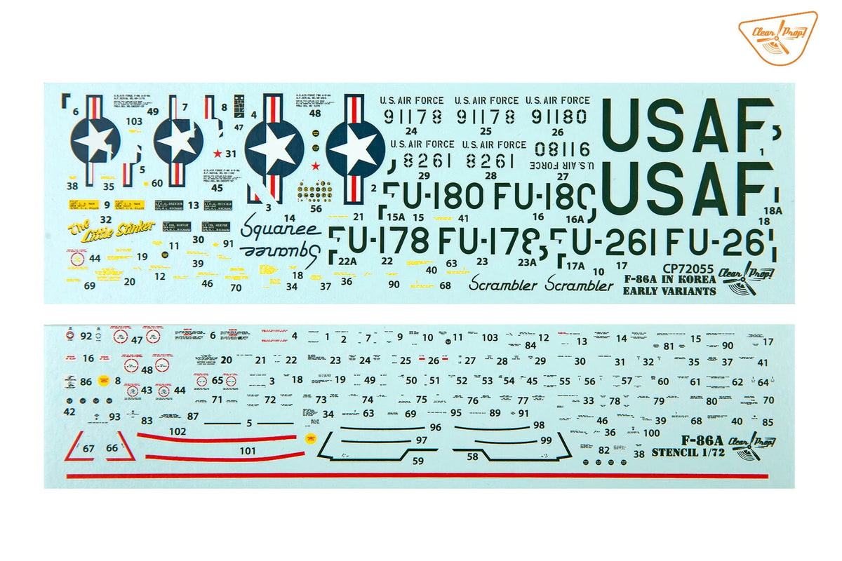 Clear Prop! CP72055 North American F 86 A Sabre in Korea - Early Variants (Advanced Kit) – Bild 22