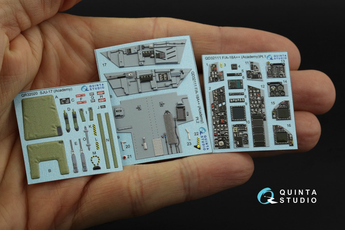 Quinta Studio QD32111 F/A-18A++ 3D-Printed &amp;amp; coloured Interior on decal paper (Academy) 1/32 – Bild 2