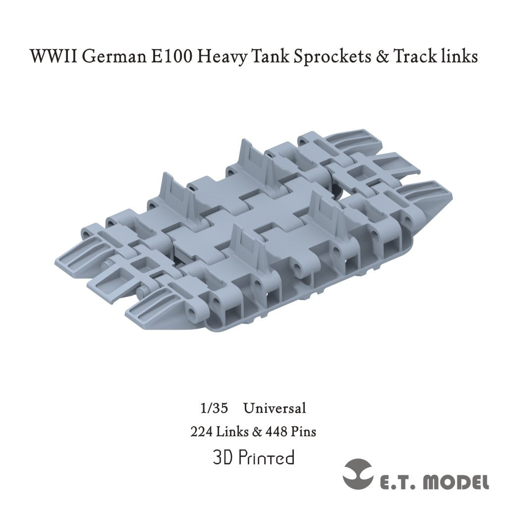 E.T. Model P35-425 WWII German E100 Heavy Tank Sprockets &amp; Track links(3D Printed) (Universal)