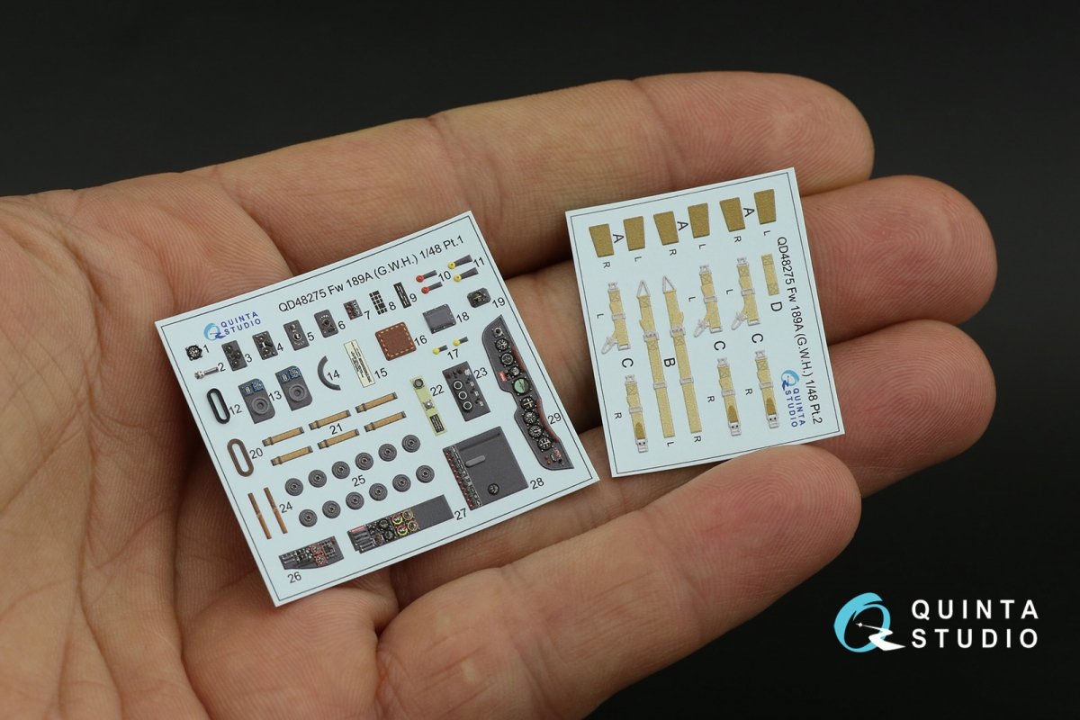 Quinta Studio QD48275 Fw 189A 3D-Printed &amp;amp; coloured Interior on decal paper (GWH) 1/48 – Bild 4