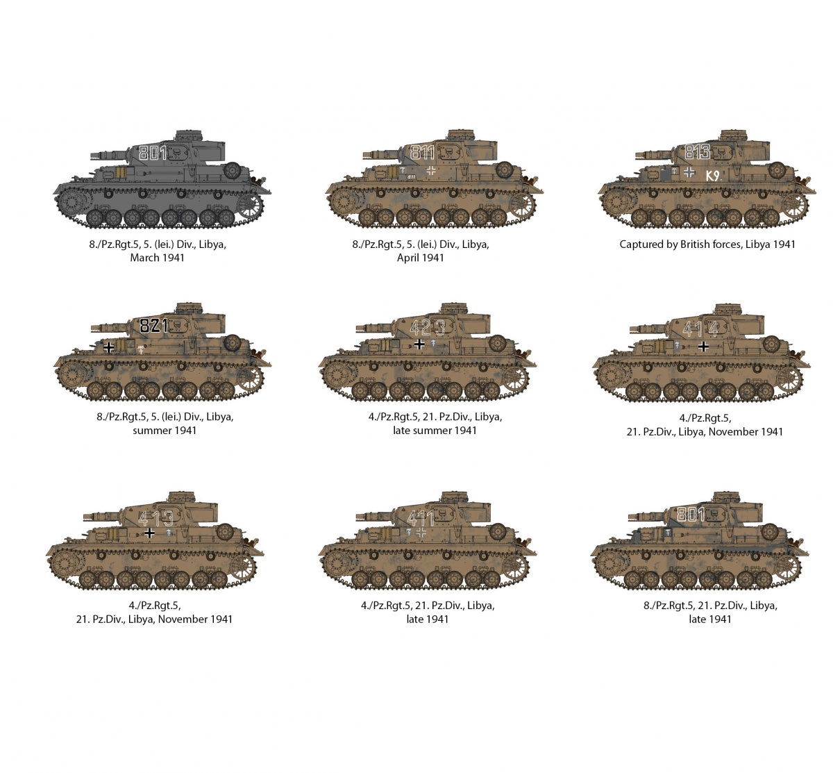 AK Interactive AK35504-B PZ.KPFW.IV AUSF.D AFRIKA KORPS + 5 FIGURES GERMAN TANK CREW AFRIKA KORPS 1/35 – immagine 19