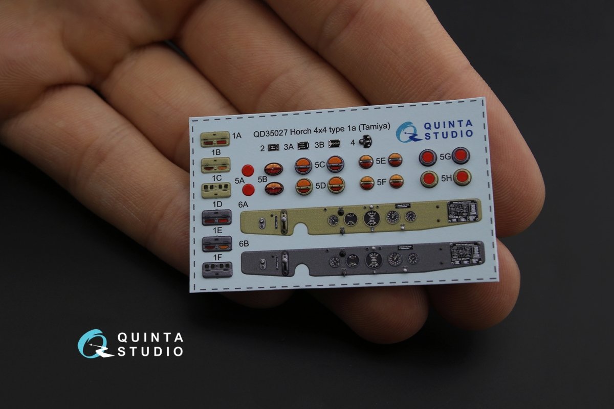 Quinta Studio QD35027 Horch 4X4 type 1a 3D-Printed &amp;amp; coloured Interior on decal paper (for Tamiya kit) 1/35 – immagine 2