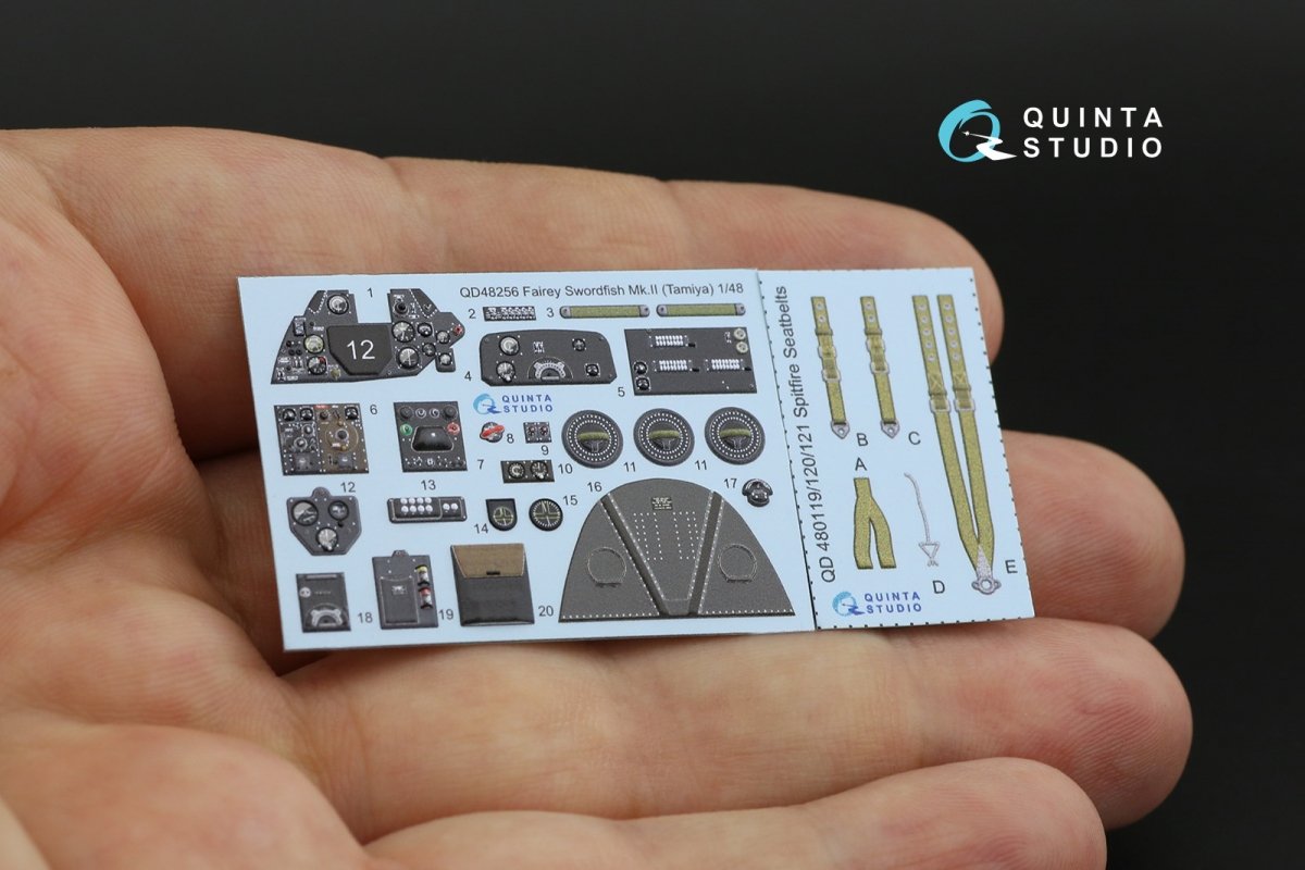 Quinta Studio QD48256 Swordfish Mk.II 3D-Printed &amp;amp; coloured Interior on decal paper ( Tamiya ) 1/48 – Bild 10