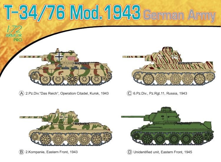 Dragon 7268 T-34/76 Mod.1943 German Army 1/72 – zdjęcie 2