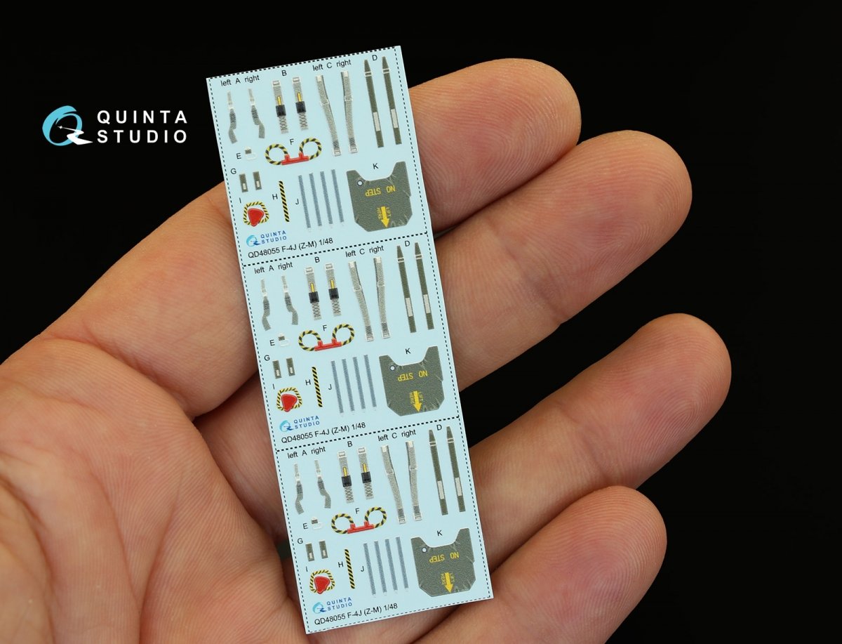 Quinta Studio QD48055 F-4J 3D-Printed &amp;amp; coloured Interior on decal paper (for ZM SWS kit) 1/48 – immagine 2