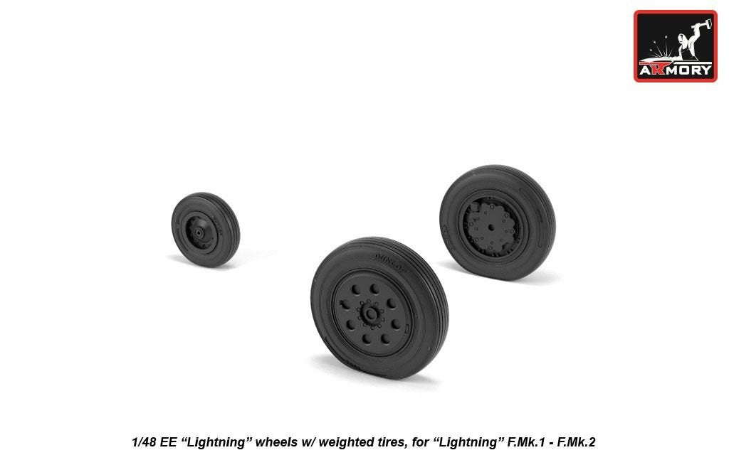 Armory Models AW48407 EE Lightning wheels w/ weighted tires, early 1/48 – zdjęcie 3