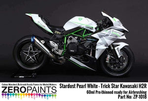 Zero Paints ZP-1018 Trick Star Kawasaki H2R Stardust Pearl White Paint 60ml – immagine 2