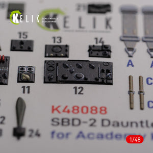 KELIK K48088 SBD-2 Dauntless interior 3D decals for Academy kit 1/48 – immagine 4