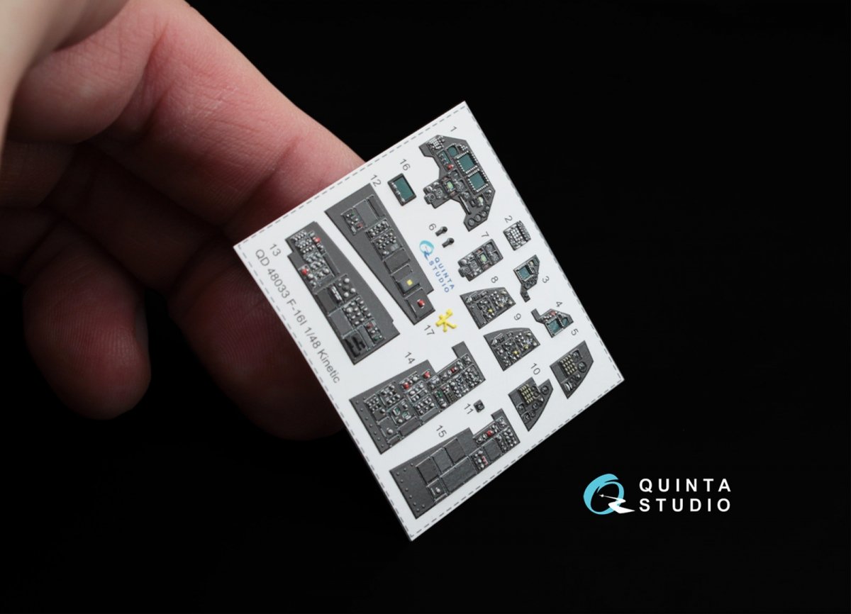 Quinta Studio QD48033 F-16I 3D-Printed &amp;amp; coloured Interior on decal paper (for Kinetic kit) 1/48 – Bild 3