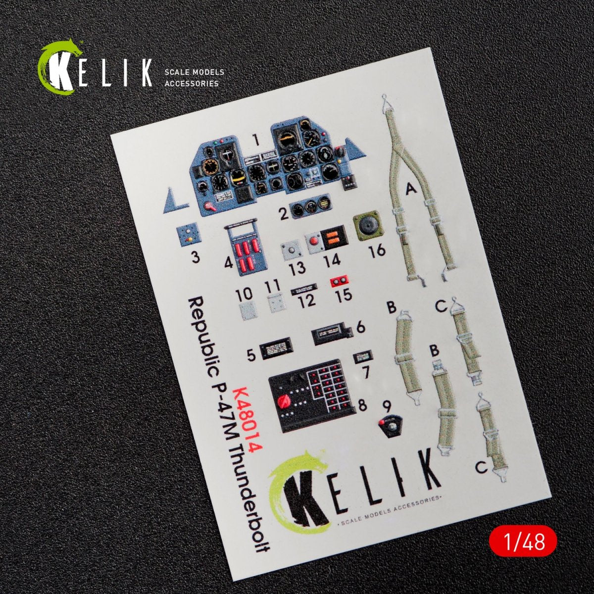 KELIK K48014 P-47M &amp;quot;THUNDERBOLT&amp;quot; INTERIOR 3D DECALS FOR TAMIYA KIT 1/48 – Bild 2