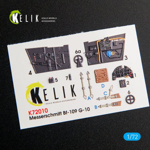 KELIK K72010 BF109-10G INTERIOR 3D DECALS FOR FINE MOLDS KIT 1/72 – image 2