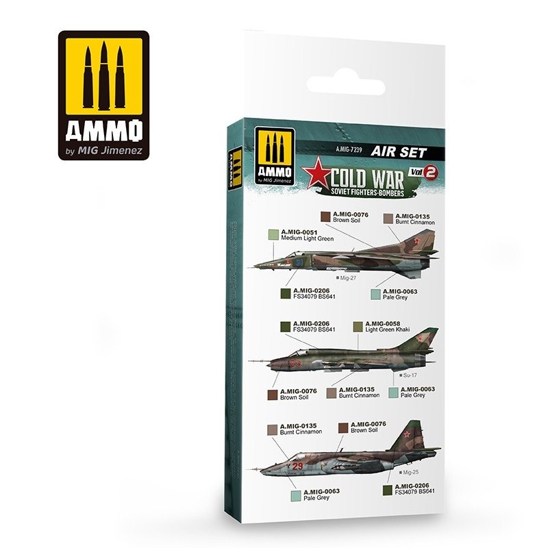 AMMO of Mig Jimenez 7239 COLD WAR VOL. 2 SOVIET FIGHTER-BOMBERS SET 6x17ml – immagine 2