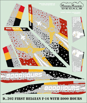 ModelMaker Decals D48202 First Belgian F-16 with 8000 hours 1/48 – image 3