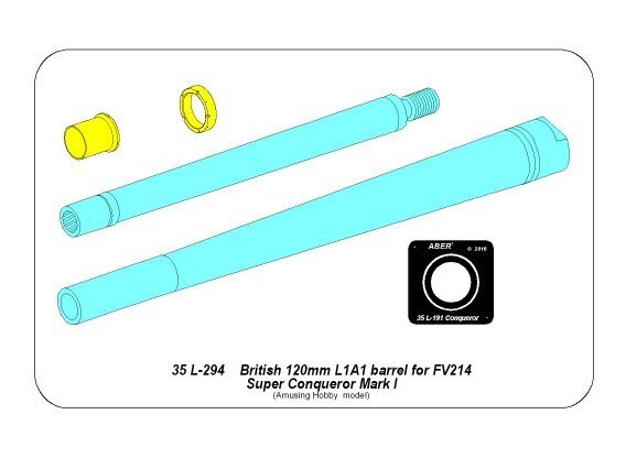 Aber 35L-294 Lufa 120mm L1A1 do brytyjskiego ciężkiego czołgu FV214 Super Conqueror Mark I 1/35 – Bild 5