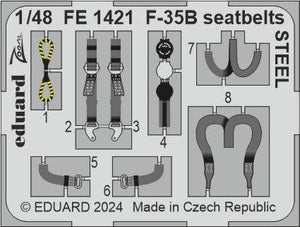 Ceintures de sécurité Eduard FE1421 F-35B en acier Tamiya 1/48