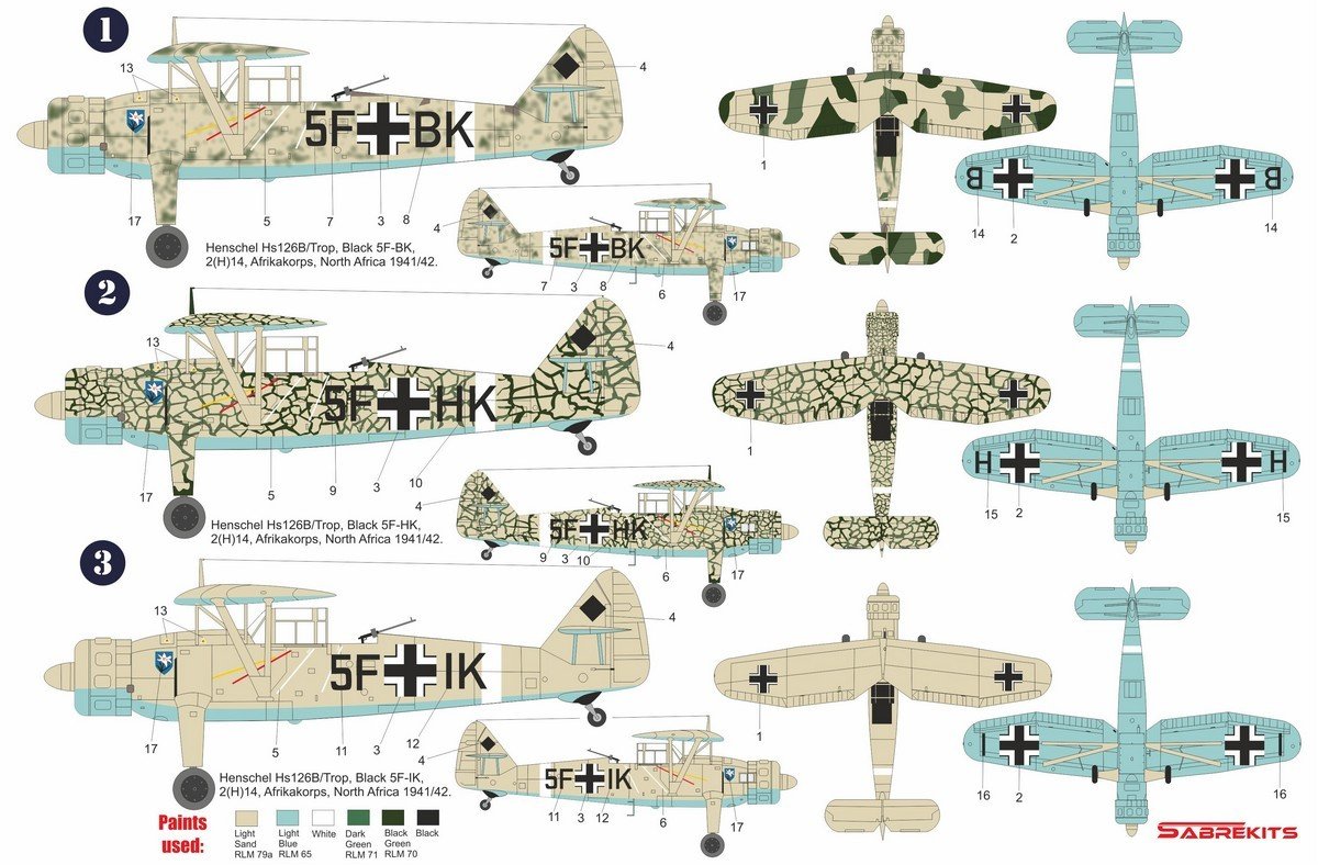 SabreKits SBK7012 Henschel Hs 126B Over Africa 1/72 – immagine 2