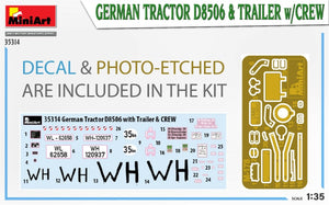 MiniArt 35314 GERMAN TRACTOR D8506 &amp;amp; TRAILER w/CREW 1/35 – imagen 2