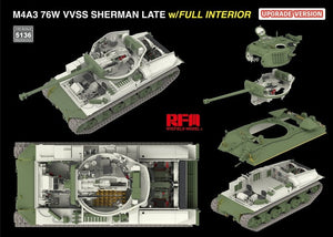 Maquette Rye Field 5136 M4A3 76W VVSS Sherman, version modernisée tardive, intérieur complet, échelle 1/35 – image 4