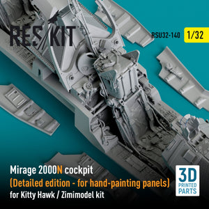 RESKIT RSU32-0140 MIRAGE 2000N COCKPIT (DETAILED EDITION) FOR KITTY HAWK / ZIMIMODEL KIT (3D PRINTED) 1/32 – imagen 2