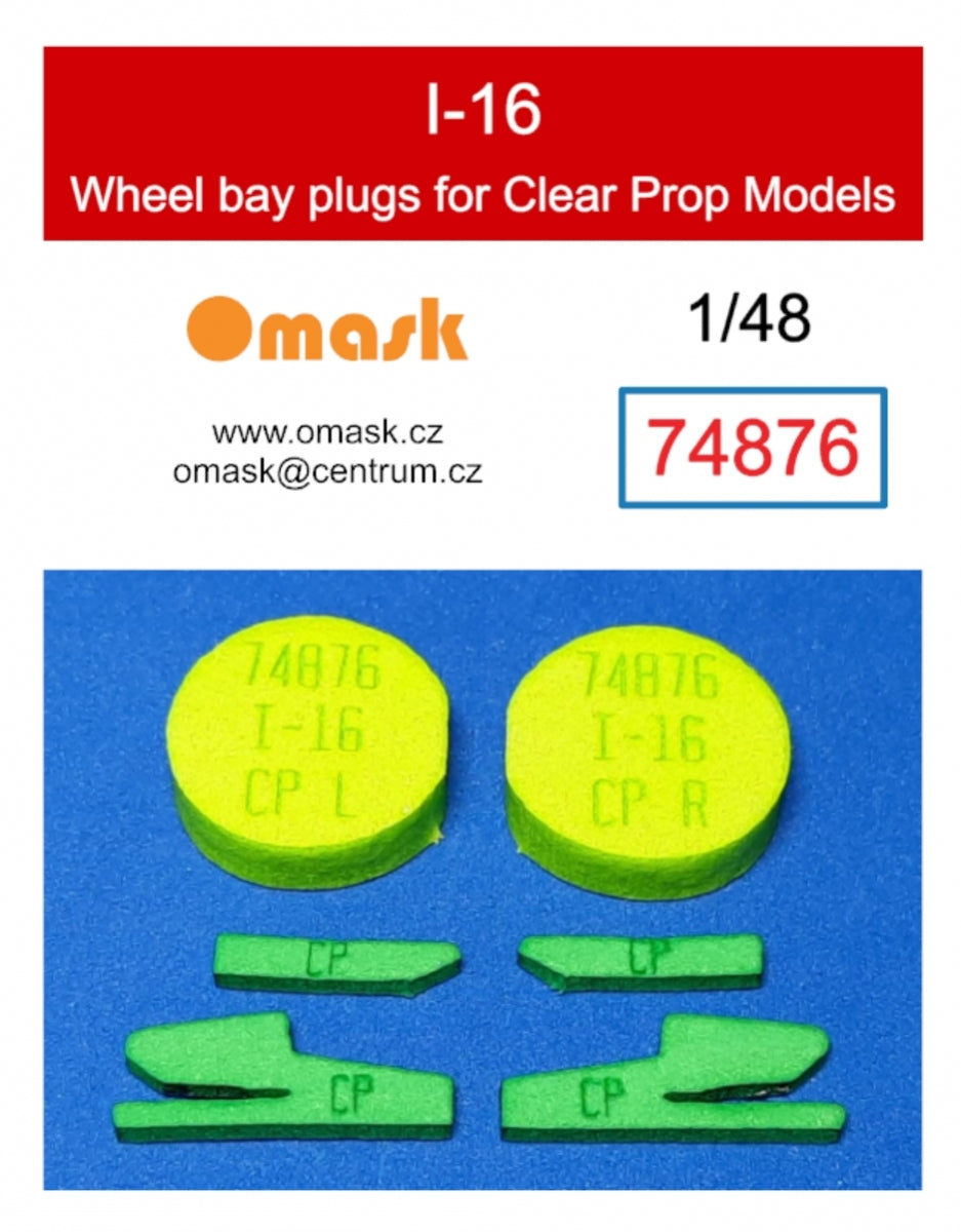 Omask 74876 I-16 wheel bay plugs (for Clear Prop Models) 1/48