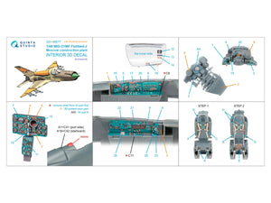 Quinta Studio QD+48577 MiG-21MF Fishbed-J (Moscow plant) 3D-Printed &amp;amp; coloured Interior on decal paper (Eduard) (with 3D-printed resin parts) 1/48 – imagen 2