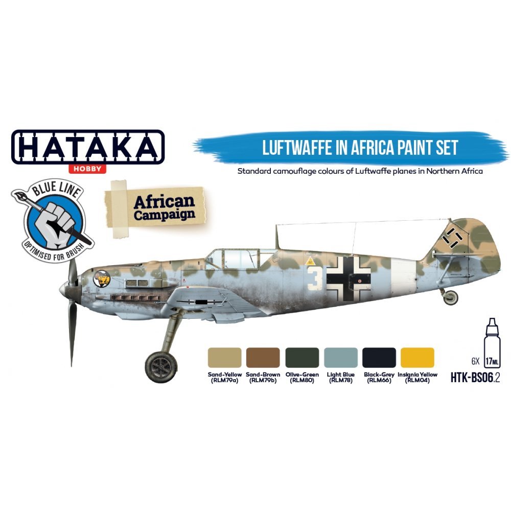 Hataka HTK-BS06.2 Luftwaffe in Africa paint set (6x17ml) – Bild 2