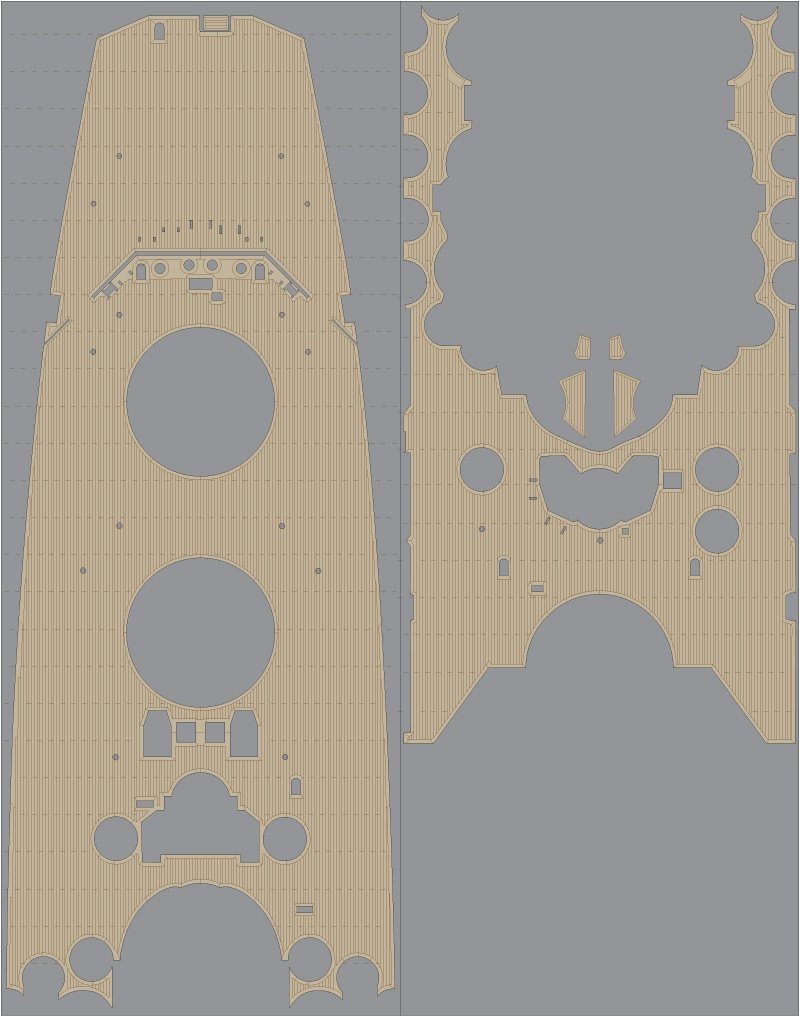 Pontos 35001WD1 IJN Yamato Coffret de pont en bois 1945 (1/350)