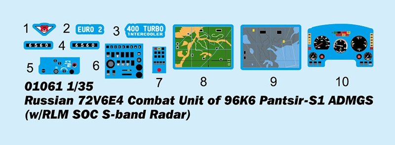 Trumpeter 01061 Russian 72V6E4 Combat Unit of 96K6 Pantsir-S1 ADMGS(w/RLM SOC S-band Radar) 1/35 – zdjęcie 3