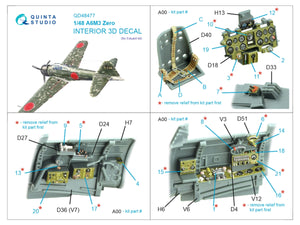 Quinta Studio QD48477 A6M3 Zero 3D-Printed coloured Interior on decal paper (Eduard) 1/48 – Bild 2