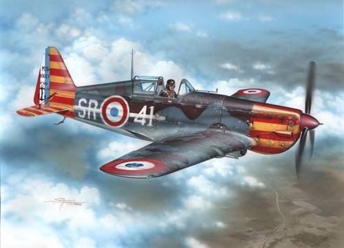 Azur A114 Morane Saulnier MS 406C.1 Red & Yellow Stripes 1/72