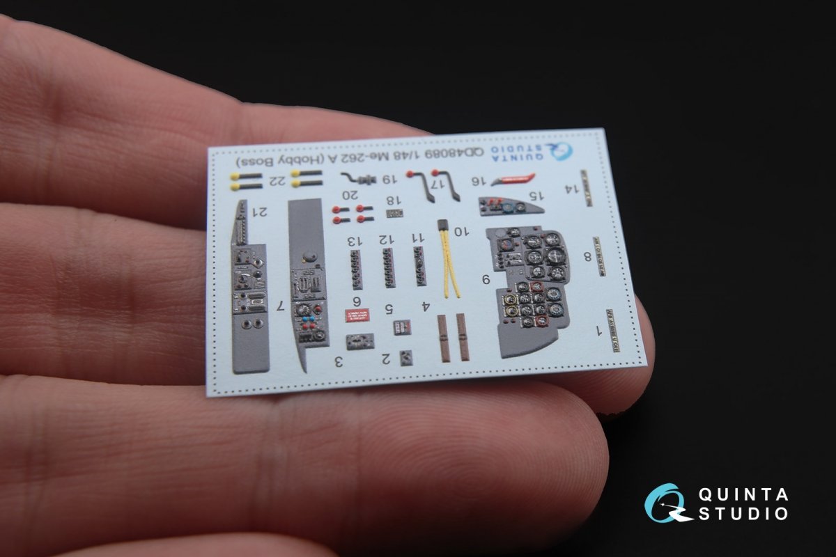 Quinta Studio QD48089 Me-262A 3D-Printed &amp;amp; coloured Interior on decal paper (for HobbyBoss kit) 1/48 – zdjęcie 4