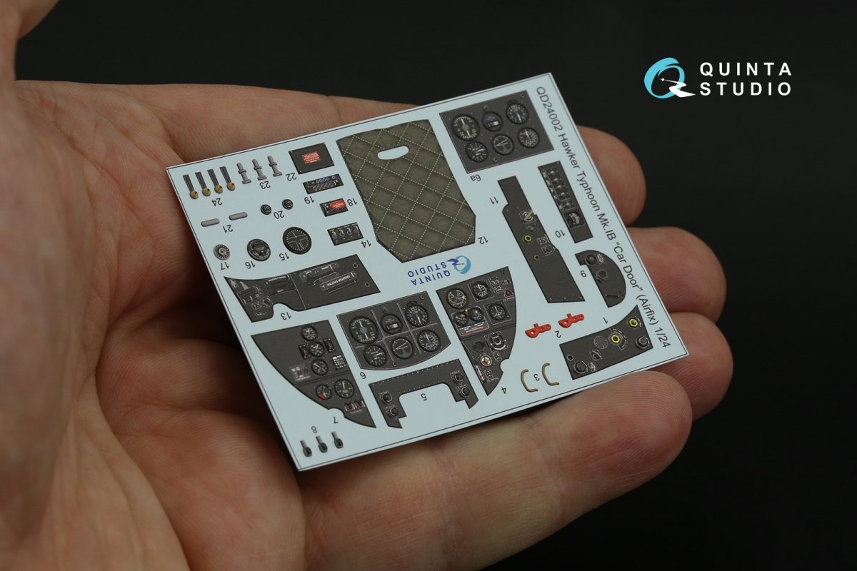 Quinta Studio QD24002 Hawker Typhoon (Car Door) 3D-Printed &amp;amp; coloured Interior on decal paper (Airfix) 1/24 – Bild 10