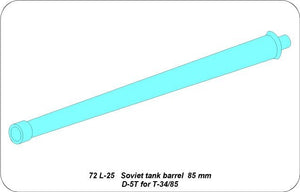 Aber 72L-25 Lufa 85mm D-5T do radzieckich czołgów T-34/85 / Soviet tank barrel 85mm D-5T for T-34/85 1/72 – imagen 3