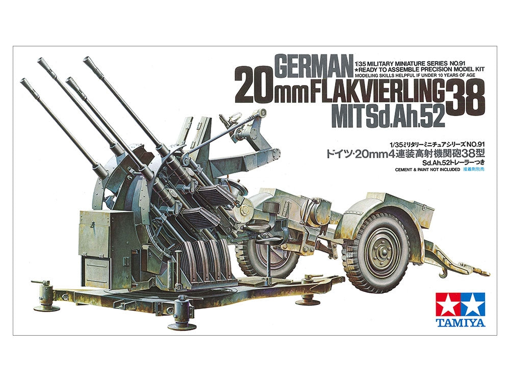 Tamiya 35091 20mm Flakvierling 38 MITSd.Ah.52 1/35 – imagen 2