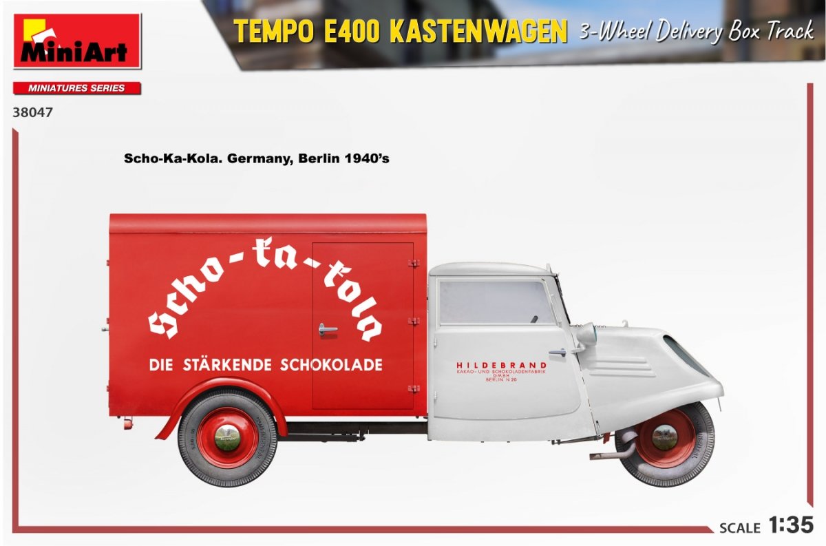 MiniArt 38047 TEMPO E400 KASTENWAGEN 3-WHEEL DELIVERY BOX TRACK 1/35 – immagine 17