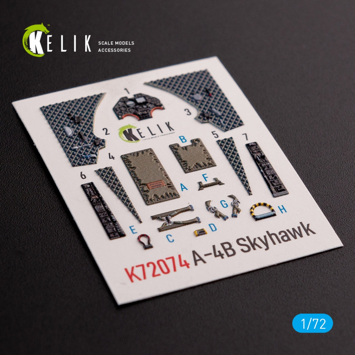 KELIK K72074 A-4B "Skyhawk" interior 3D decals for Hobby 2000/Fujimi kit 1/72