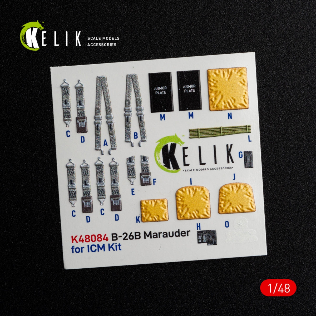 KELIK K48084 B-26B Marauder interior 3D decals for ICM kit 1/48 – zdjęcie 2