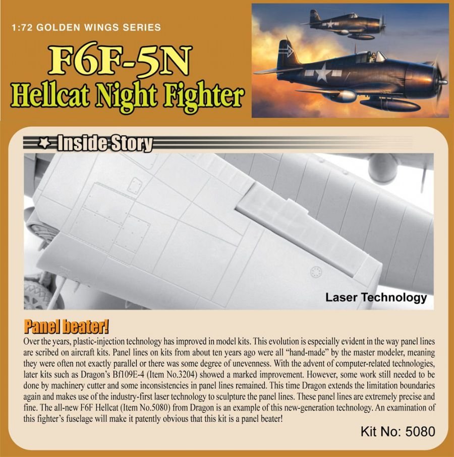 Dragon 5080 F6F-5N Hellcat Night Version 1/72 – zdjęcie 2