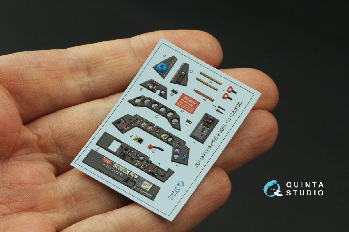Quinta Studio QD32221 FW 190A-4 3D-Printed coloured Interior on decal paper (Zoukei Mura SWS) 1/32 – Bild 3