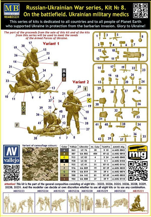 Master Box 35231, série Guerre russo-ukrainienne, Kit n° 8. Sur le champ de bataille. Médecins militaires ukrainiens, échelle 1/35 – image 2