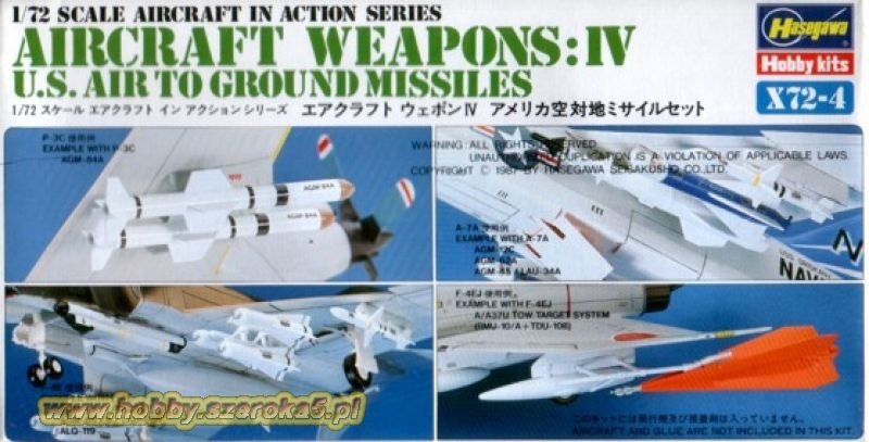 Hasegawa X72-4 US Aircraft weapons IV 1/72