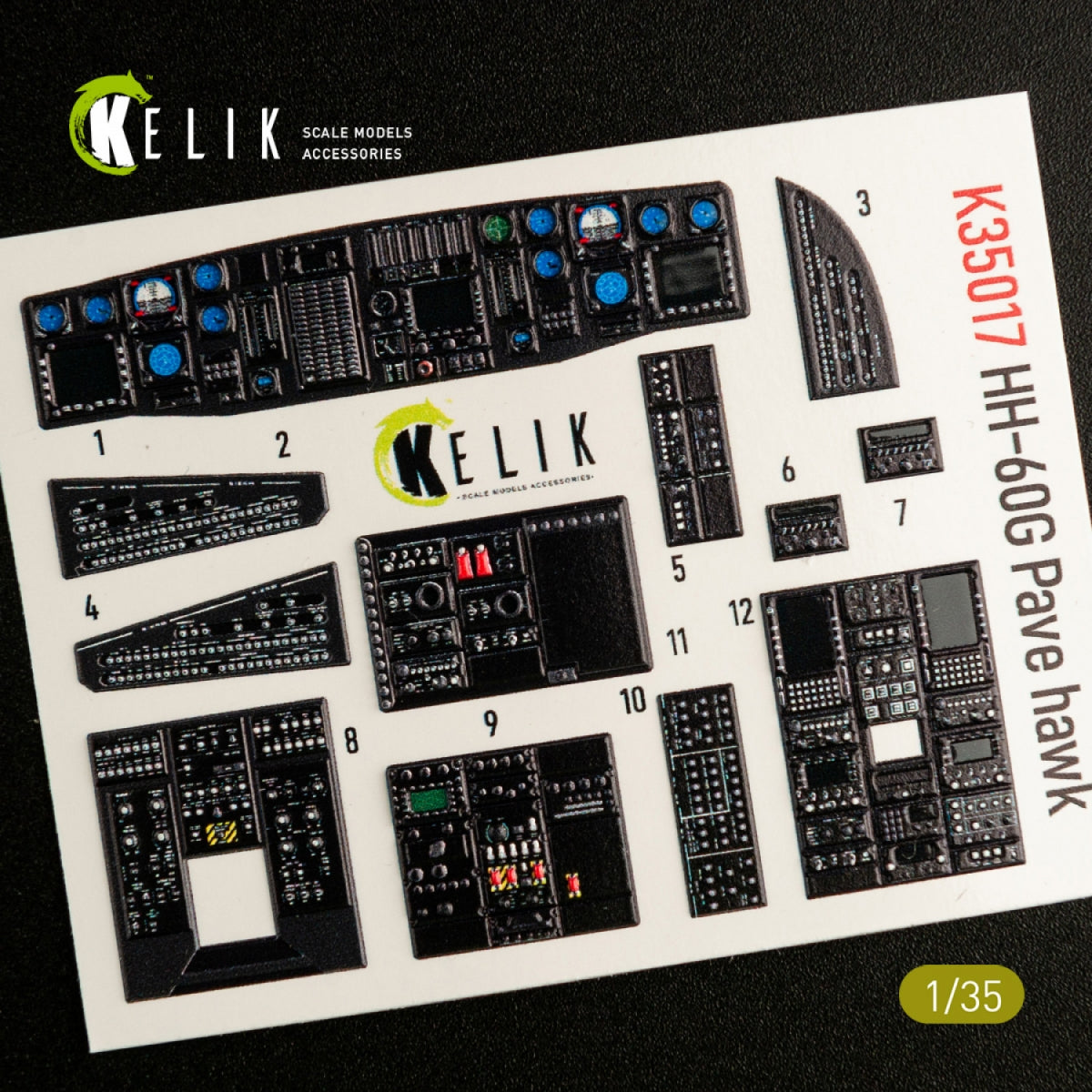 KELIK K35017 HH-60G PAVE HAWK INTERIOR 3D DECALS FOR KITTY HAWK KIT 1/35 – zdjęcie 3