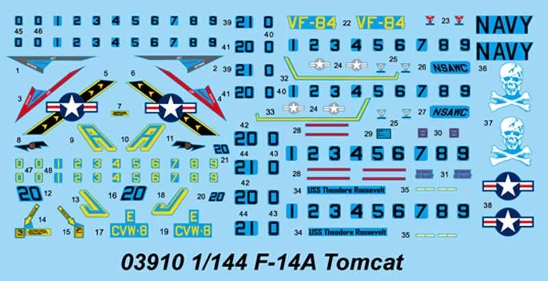 Trumpeter 03910 Grumman F-14A Tomcat 1/144 – immagine 3