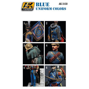 AK Interactive AK3150 BLUE UNIFORM COLORS 6x17ml – imagen 2