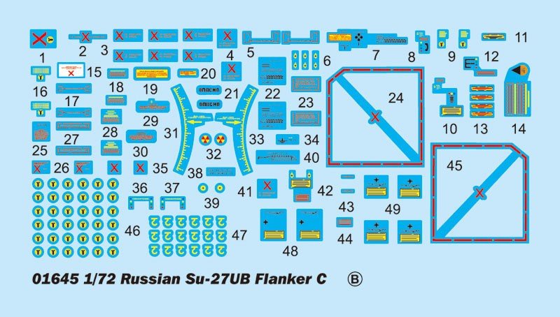 Trumpeter 01645 Russian Su-27UB Flanker C Fighter 1/72 – immagine 7